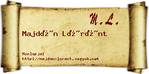 Majdán Lóránt névjegykártya