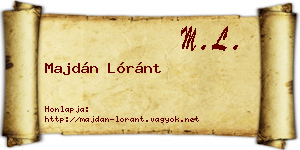 Majdán Lóránt névjegykártya