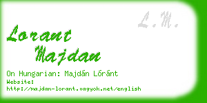 lorant majdan business card