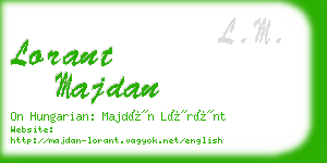 lorant majdan business card